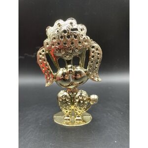Vintage Torino French Poodle Earring Holder Gold Tone Metal